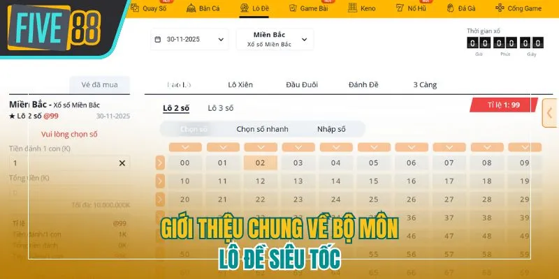 Khám phá lô đề siêu tốc five88 - Hình thức giải trí nhanh và hấp dẫn nhất hiện nay