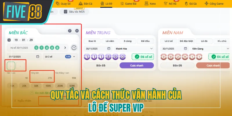 Quy trình tham gia lô đề super vip five88 và cách thức vận hành